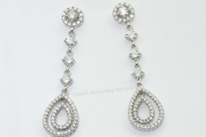 diamond drop hoop halo stud earrings