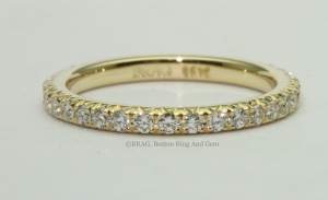 14k Yellow Gold French Cut Eternity Wedding Ring