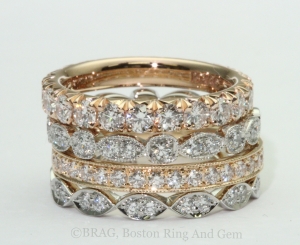 Stackable Diamond Eternity Wedding Rings
