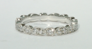 platinum diamond vintage antique inspired eternity wedding band