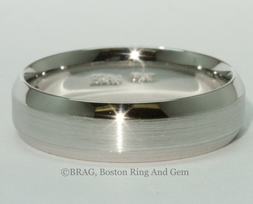 platinum bevel edge men's wedding band