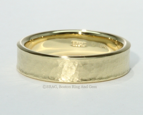 mens wedding band rose gold yellow gold platinum hammered