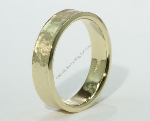 mens wedding band rose gold yellow gold platinum hammered