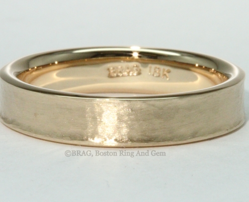 mens wedding band rose gold yellow gold platinum hammered
