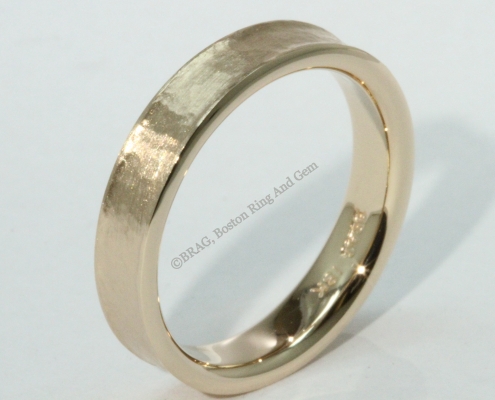 mens wedding band rose gold yellow gold platinum hammered