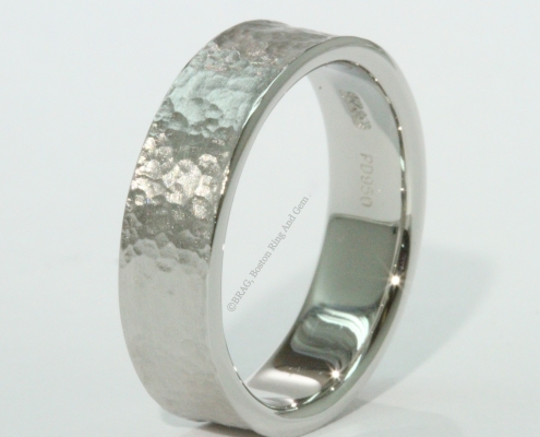 mens wedding band rose gold yellow gold platinum hammered