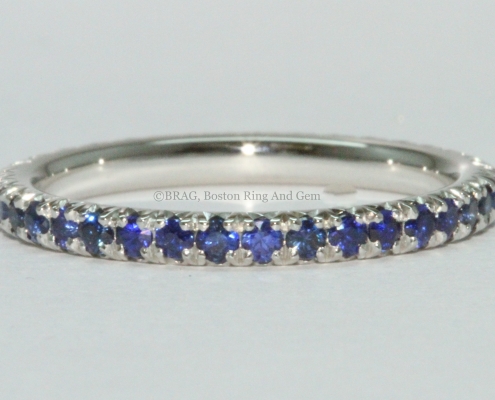 sapphire platinum eternity ring band
