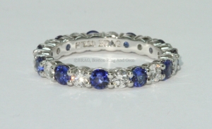 Platinum, Diamond & Sapphire wedding ring