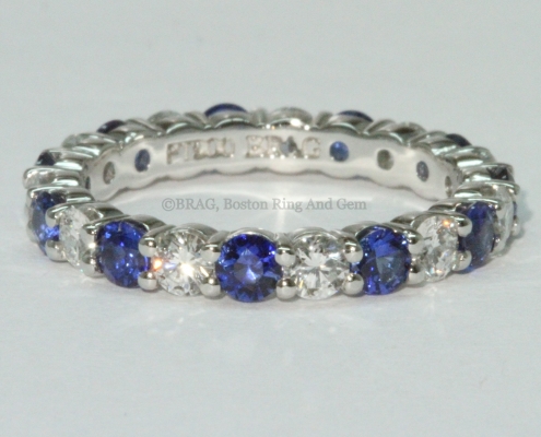 Platinum, Diamond & Sapphire wedding ring