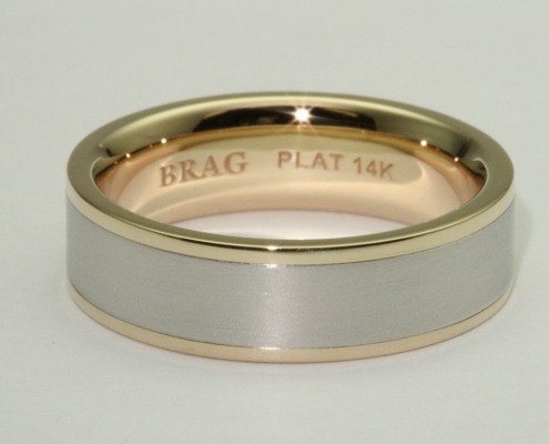 modern platinum gold men's wedding band