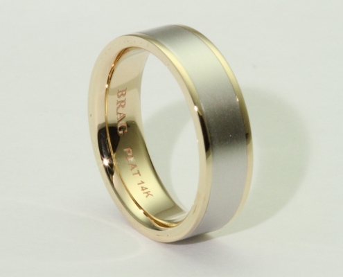 modern platinum gold men's wedding band
