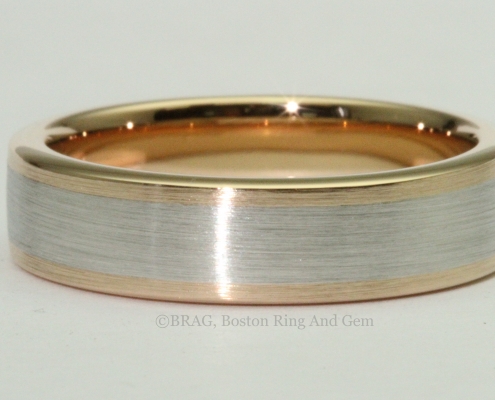 modern platinum gold men's wedding band