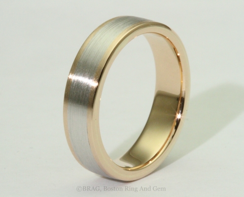 modern platinum gold men's wedding band