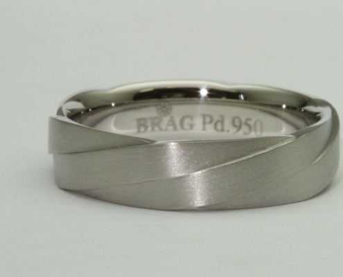 modern unique palladium twisted men's wedding band