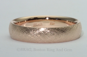 red rose gold modern unique men's wedding band