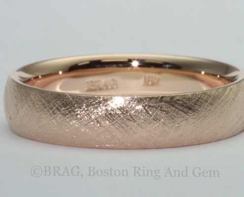 red rose gold modern unique men's wedding band