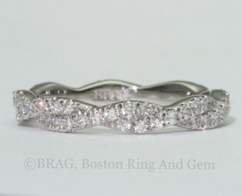 diamond twist platinum eternity wedding band ring unique