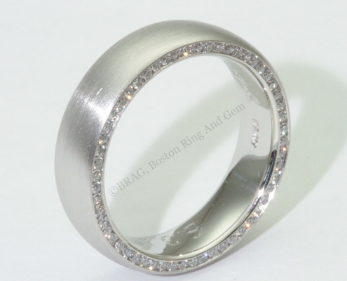 modern platinum diamond gold men's wedding band