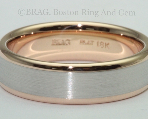 modern platinum gold men's wedding band