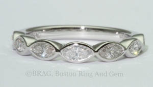 marquise diamond wedding band ring modern unique