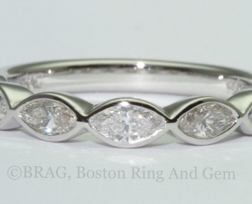 marquise diamond wedding band ring modern unique