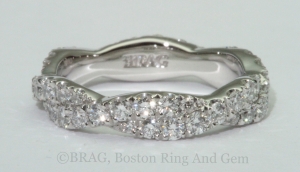 diamond twist platinum eternity wedding band ring unique