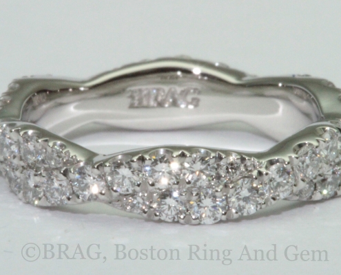 diamond twist platinum eternity wedding band ring unique