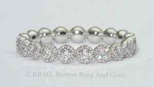 platinum diamond eternity wedding band ring vintage antique