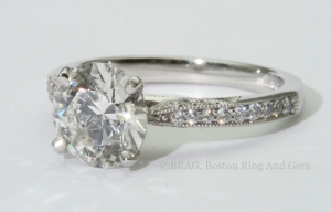Vintage antique platinum diamond engagement ring