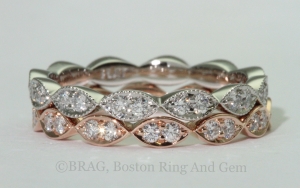 rose gold platinum diamond wedding eternity band