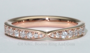 rose gold platinum diamond eternity wedding band unique