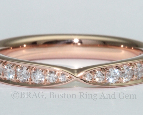 rose gold platinum diamond eternity wedding band unique
