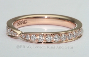 rose gold platinum diamond eternity wedding band unique