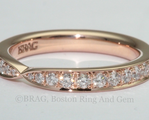 rose gold platinum diamond eternity wedding band unique