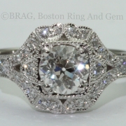 vintage halo engagement diamond ring
