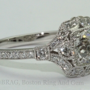 vintage halo engagement diamond ring