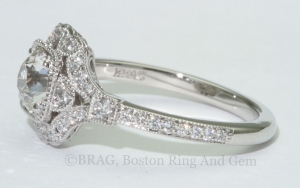 vintage halo engagement diamond ring