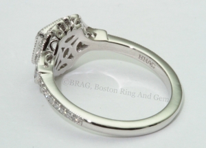 vintage halo engagement diamond ring