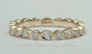 yellow gold and diamond eternity band