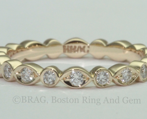 yellow gold and diamond eternity band