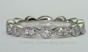 platinum and diamond vintage antique eternity wedding band