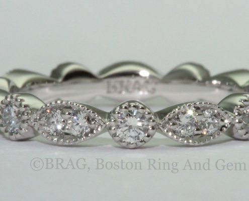 platinum and diamond vintage antique eternity wedding band