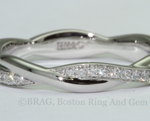 custom platinum diamond unique twisted eternity wedding ring