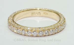 gold and diamond pave wedding ring