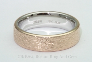 Rose gold and platinum Men's Wedding Ring