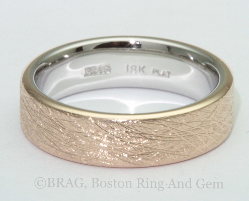 Rose gold and platinum Men's Wedding Ring