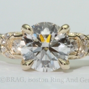 18k yellow gold and diamond drape detail engagement ring