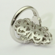 Platinum diamond vintage shield ring