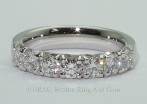 Platinum and diamond 7 stone French cut set band