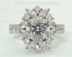 The ultimate floral halo. with a total of 5.30 carats of diamonds